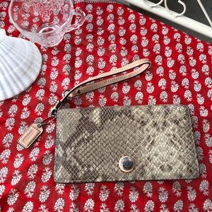 COACH snakeskin wristlet